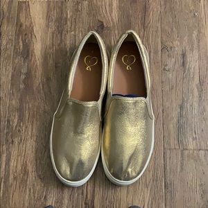 Brand new Gold tone sneakers
